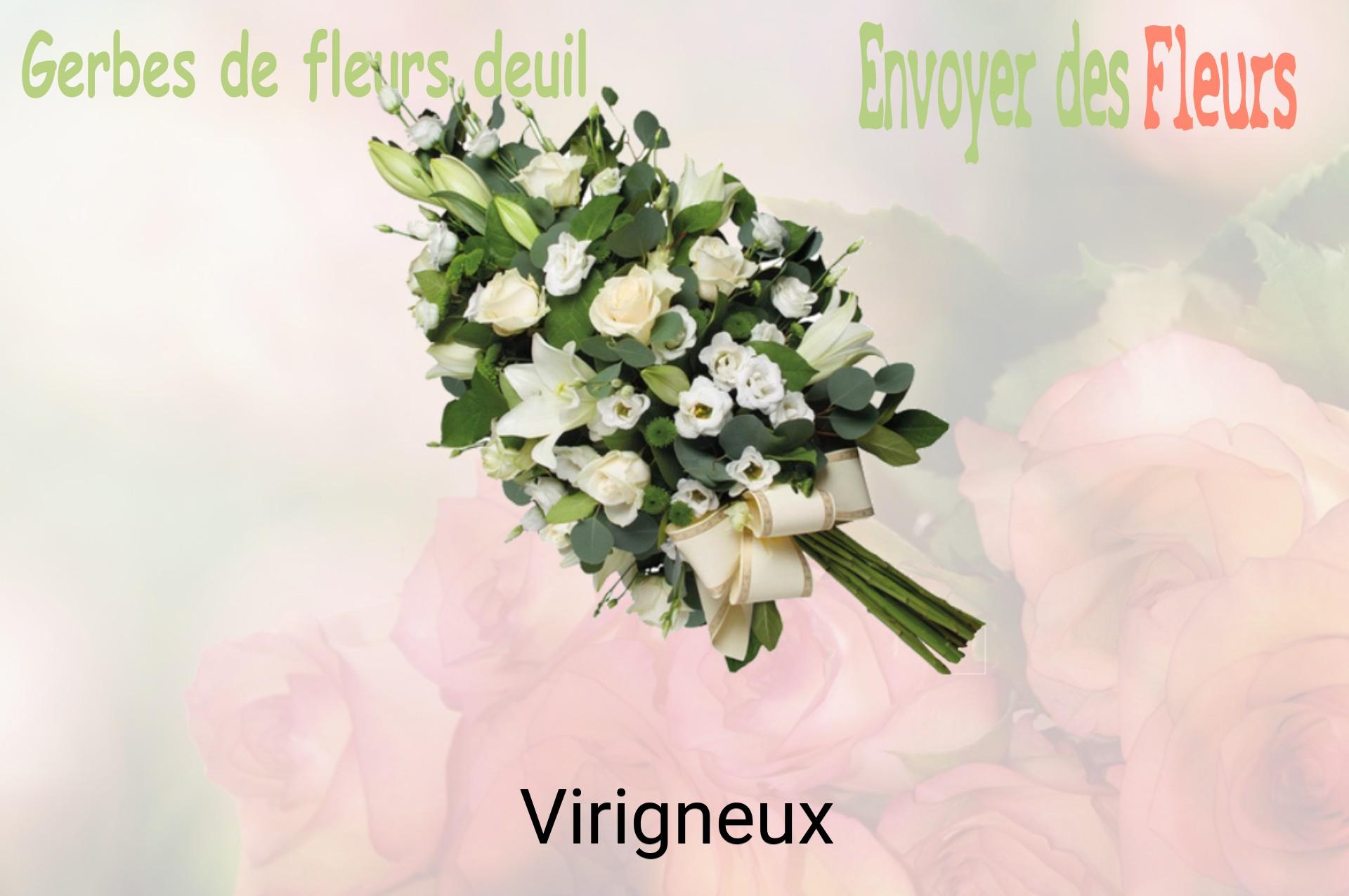 Gerbe de fleurs de deuil livrée à Virigneux
